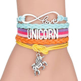 Multicoloured Unicorn bracelet Stainless steel / Turquoise/purple/orange/yellow nz