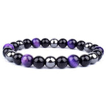 Natural hematite bracelet Black and purple / 8 mm nz