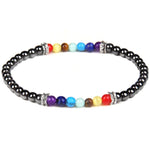 Natural pearl 7 chakras bracelet Hematite / 17 cm nz