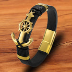 Nautical anchor sailor bracelet Black nz