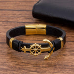 Nautical anchor sailor bracelet Black nz