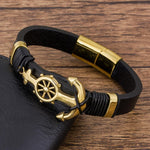 Nautical anchor sailor bracelet Black nz