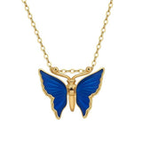 Navy Blue Butterfly Necklace nz
