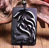 Obsidian fox necklace nz