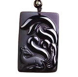 Obsidian fox necklace nz
