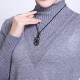 Obsidian fox pendant necklace nz