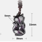 Obsidian fox pendant necklace nz