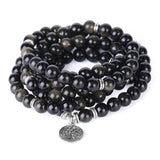 Obsidian Tree of Life Bracelet nz