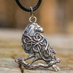 Odin Raven Necklace Silver nz