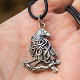 Odin Raven Necklace Silver nz