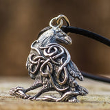 Odin Raven Necklace Silver nz