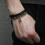 Onyx And Pearl Cross Bracelet nz
