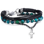 Onyx And Pearl Cross Bracelet nz