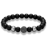 Onyx and steel bracelet Black nz