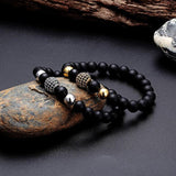 Onyx and steel bracelet nz