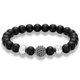 Onyx and steel bracelet Silver nz