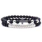 Onyx cross bracelet Silver nz