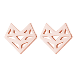 Origami fox earrings FINAL ROSE GOLD nz