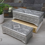 Ornate Silver Keepsake Box Large format nz