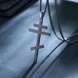 Orthodox cross necklace Aged grey nz
