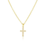 Oval diamond cross necklace for women Gold nz