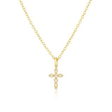 Oval diamond cross necklace for women Gold nz