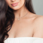 Oval diamond cross necklace for women nz