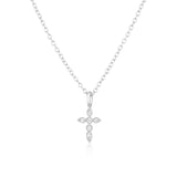 Oval diamond cross necklace for women Silver nz