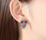Owl earrings silver ruby nz