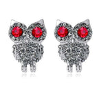 Owl earrings silver ruby nz