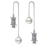 Owl pearl zircon earrings nz
