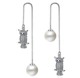 Owl pearl zircon earrings nz