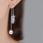 Owl pearl zircon earrings nz