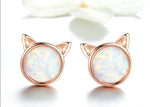 Pink and gold cat earrings nz
