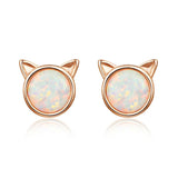 Pink and gold cat earrings nz