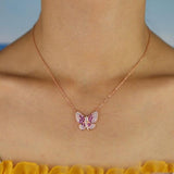 Pink butterfly necklace nz