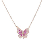 Pink butterfly necklace nz