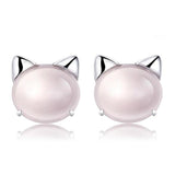 Pink cat earrings nz