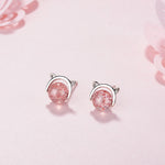 Pink Cat Moon Earrings nz