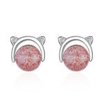 Pink Cat Moon Earrings nz