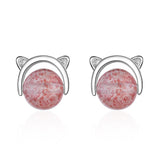 Pink Cat Moon Earrings nz
