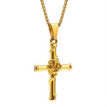Pink cross necklace Gold nz