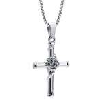 Pink cross necklace Silver nz