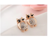 Pink crystal owl earrings nz