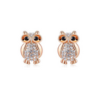 Pink crystal owl earrings nz