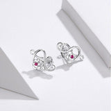 Pink flower heart earrings nz