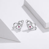 Pink flower heart earrings nz