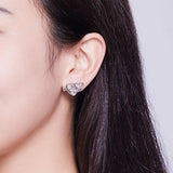 Pink flower heart earrings nz