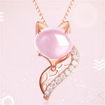 Pink fox silver and pearl necklace nz