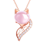 Pink fox silver and pearl necklace nz